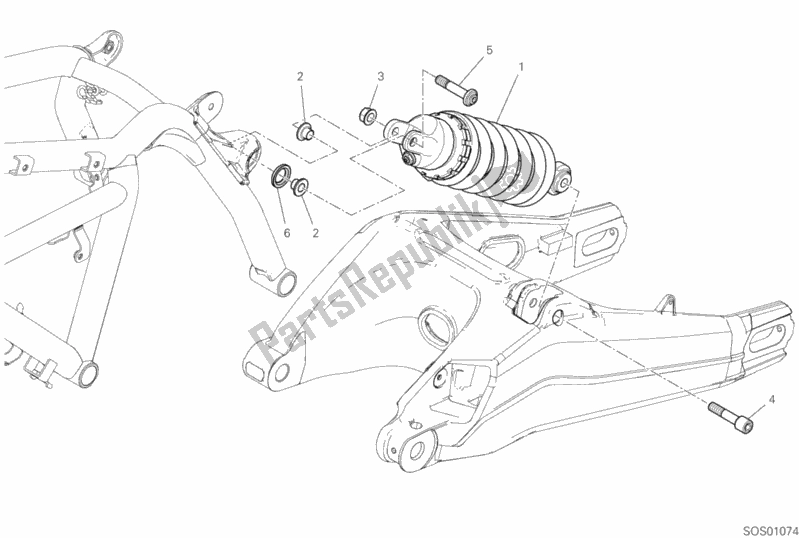 Tutte le parti per il Ammortizzatore Posteriore del Ducati Scrambler 1100 Sport PRO USA 2020